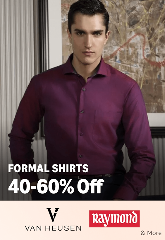 formal shirt 40 to 60% off