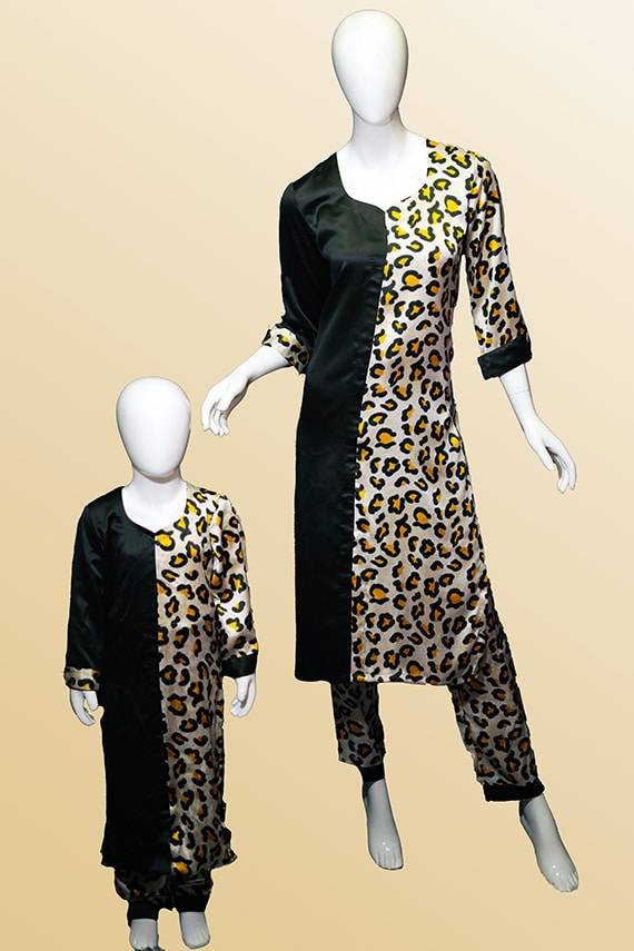 Black Beige Animal Printed Cotton Dress - 52385D – Go Boujee Lifestyle