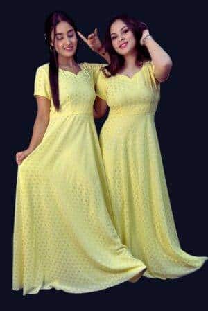 Twinning Georgette Gown Set for Sisters 6