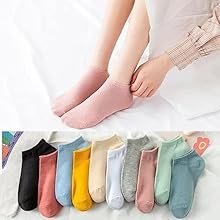 MENLEE Girls Ankle Length Cotton Socks With Colourful Cute Colours Also for Women Low Cut Ankle socks Combo (Cotton blend) Pack of 5 (Colors May Vary)