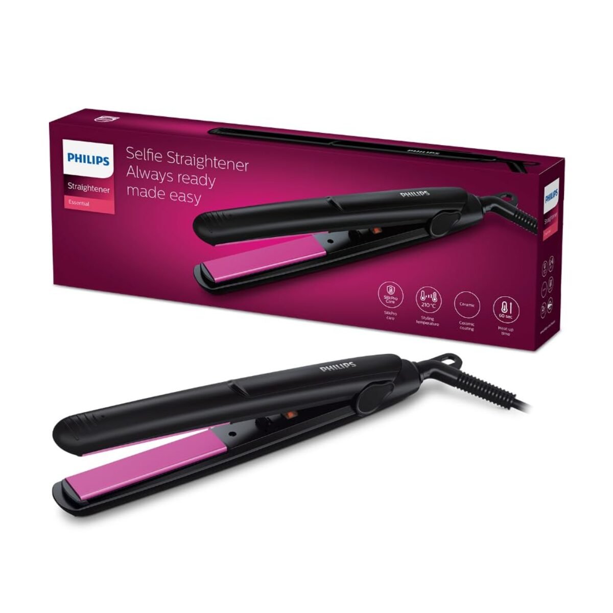 Philips Selfie Hair Straightener I Minimized Heat Damage With SilkPro Care I Ceramic Coated Plates I No.1 Preferred Hair Styling Appliance Brand I HP8302 06 Amazon.in Beauty Clothing Clone