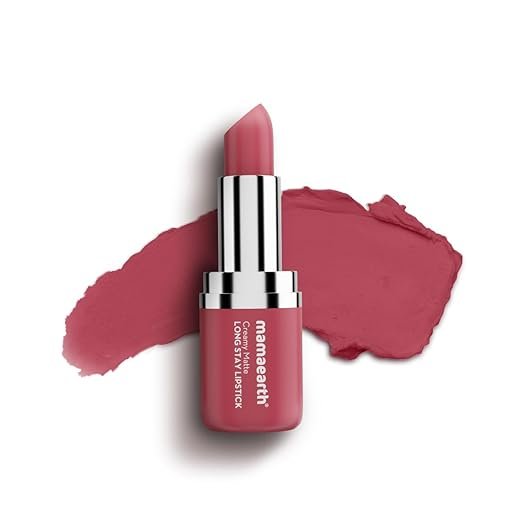 Mamaearth Creamy Matte Long Stay Lipstick with Murumuru Butter and Vitamin E for 8-Hour Long Stay