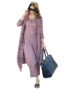 ANNI DESIGNER Women's Rayon Blend Solid Straight Kurta with Pant & Dupatta