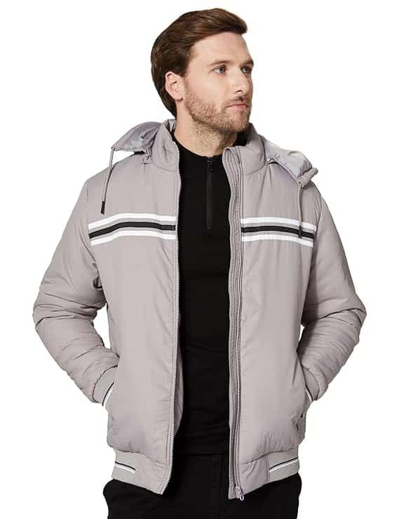 Amazon Brand - Symbol Men's Heavy weight Hooded Bomber Jacket