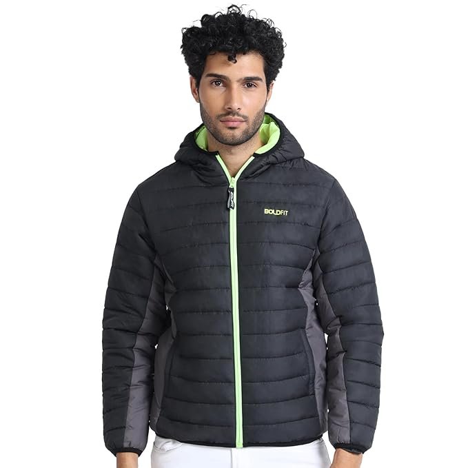 Boldfit Puffer Jacket For Men Winter Wear Hooded Jackets For Men Full Sleeve Winter Jacket