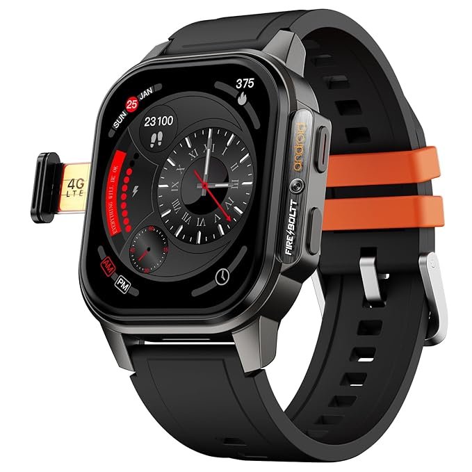 design and display of fire boltt snapp 4g smartwatch