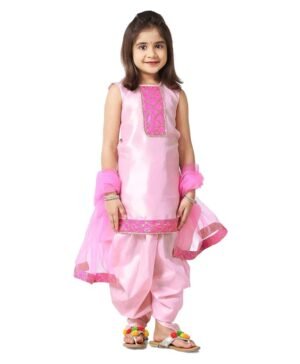 Angel f Studio Girls' Raw Silk Salwar Suit 1
