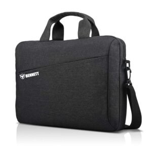 Bennett™ Mystic Unisex Adult Men's Laptop Bag 15.6 inch Side Shoulder Briefcase Satchel Messenger Business Bags for Men & Women Front Pocket for Laptop Accessories - Black (6 Month Warranty) 1