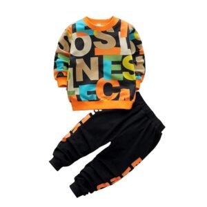 Googo Gaaga Boy's Cotton full Sleeves Printed Sweatshirt and Pant Set in Multi Color 1