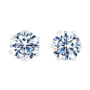 HIGHSPARK 925 Silver Solitaire Stud Earrings 1
