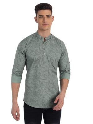Majestic Man Cotton Printed Designer Short Kurta for Men 1
