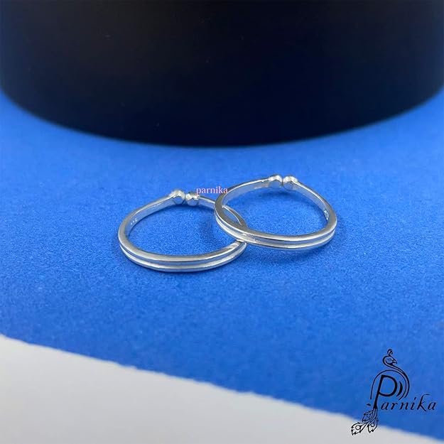 Parnika Mj 925 Simple Yet Elegant Silver Toe Rings 3