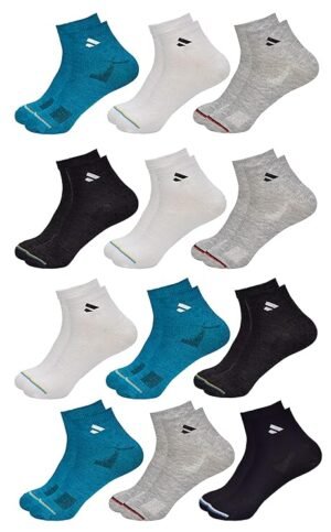 SJeware 12 Pairs Solid Cotton Ankle Length Socks for Men 1