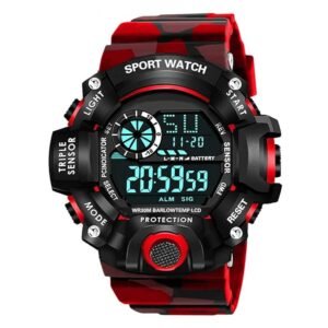 Shocknshop Digital Sports Multi Functional Black Dial Watch for Mens Boys -315RED 1